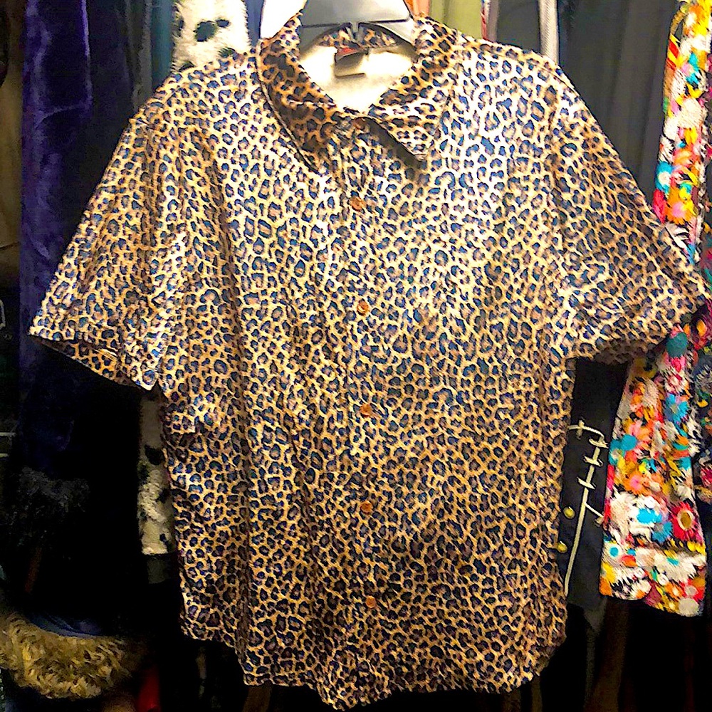 Vintage Men’s (L) Morbid Threads Leopard Print shirt